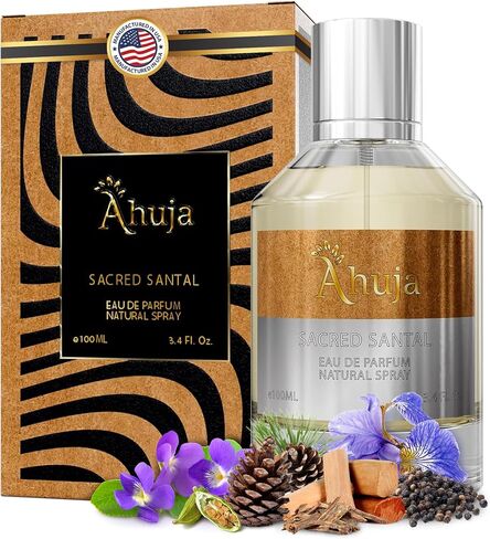 عطر أهوجا ساكريد سانتال أو دو بارفان 3.4 أونصة سائلة - عطر شامل للجنسين له ولها، عطر للجنسين، مناسب لجميع الجنسين، عطر للجنسين للمغامرين - رائحة خشبية ترابية مع روائح حارة in Saudi Arabia