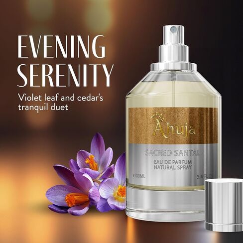 عطر أهوجا ساكريد سانتال أو دو بارفان 3.4 أونصة سائلة - عطر شامل للجنسين له ولها، عطر للجنسين، مناسب لجميع الجنسين، عطر للجنسين للمغامرين - رائحة خشبية ترابية مع روائح حارة in Saudi Arabia
