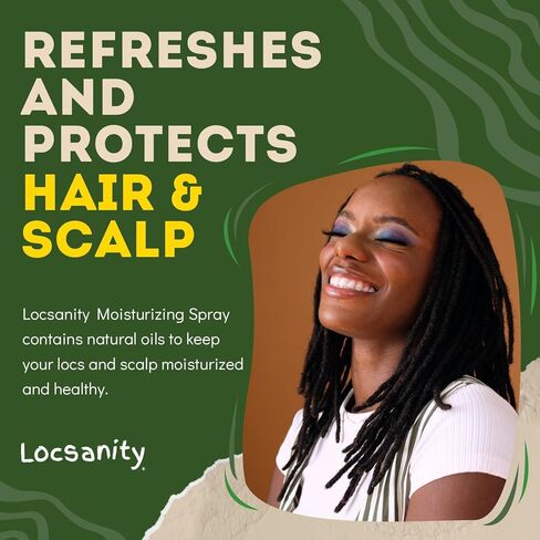 Locsanity Daily Moisturizing Refreshing Spray - Rose Water and Peppermint Hair Scalp Moisturizer for Locs and Dreadlocks (12oz) in Saudi Arabia