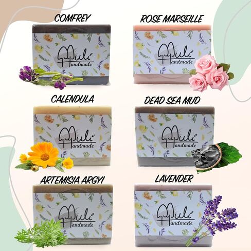 Natural Handemade Bar Soap for Men and Women with Essential oils, Scented Bar Soaps for Bath, Fragrance Regular Use Gift Set (Pack of 3) Calendula in Kuwait
