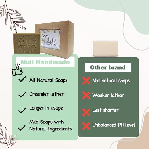 Natural Handemade Bar Soap for Men and Women with Essential oils, Scented Bar Soaps for Bath, Fragrance Regular Use Gift Set (Pack of 3) Calendula in Kuwait