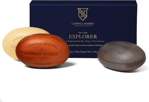 Caswell-Massey Natural Bar Soap for Men & Women, Moisturizing Body Soap Bar for All Skin Types, Made with Essential Oils & Plant-Based Formula for Soft Skin, Woodgrain Sandalwood, 3x5.8 oz Gift Set in Saudi Arabia
