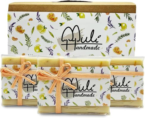 Natural Handemade Bar Soap for Men and Women with Essential oils, Scented Bar Soaps for Bath, Fragrance Regular Use Gift Set (Pack of 3) Calendula in Saudi Arabia