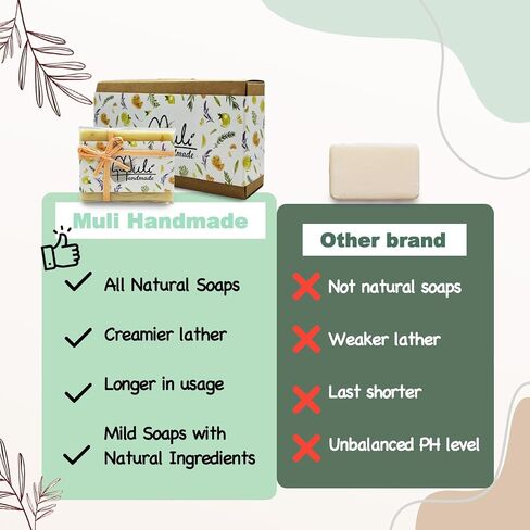 Natural Handemade Bar Soap for Men and Women with Essential oils, Scented Bar Soaps for Bath, Fragrance Regular Use Gift Set (Pack of 3) Calendula in Saudi Arabia