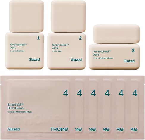 THOME Program Action Mask Kit | 4-Step Facial Kit at Home for Skin Care Routine | Hydrating, Nourishing & Exfoliating with AHA, BHA, PHA & LHA | Korean Skin Care (6 Sheets) in Saudi Arabia