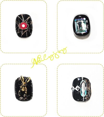 Handmade Reusable Press on Nails Mysterious Stone, Unique Lucky Retro Dark Green Brown Short Round Square Fake Nails with Bronze Rabbit Gold Foil Rhinestone in 10pcs Customized Size (Medium) in Saudi Arabia