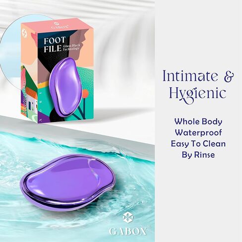 GABOX Nano Glass Pro Foot File - Callus Remover for Feet - Heel Foot Scrubber Dead Skin Exfoliator - Pedicure SPA Tool for Women & Men - Removedor de Callos en Los Pies - Crystal Purple in Kuwait