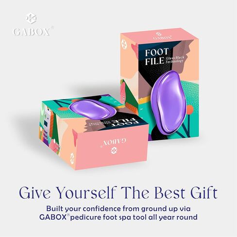 GABOX Nano Glass Pro Foot File - Callus Remover for Feet - Heel Foot Scrubber Dead Skin Exfoliator - Pedicure SPA Tool for Women & Men - Removedor de Callos en Los Pies - Crystal Purple in Kuwait