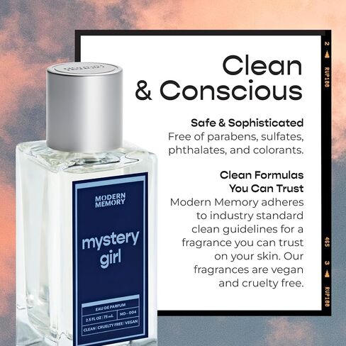 عطر مودرن ميموري ميستري جيرل للنساء، يحتوي على روائح الفانيليا والياسمين وخشب الصندل، آمن للبشرة الحساسة، عطر فاخر، 2.5 أونصة سائلة in Saudi Arabia
