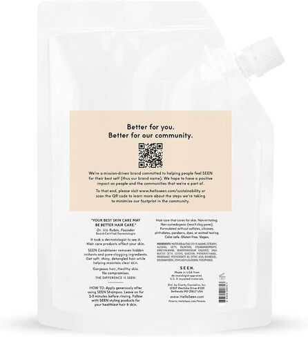 SEEN Conditioner Eco-Refill - Scented- Non-Comedogenic & Sulfate-Free Hair Conditioner- Dermatologist-Developed -Safe for Sensitive & Acne Prone Skin in Saudi Arabia