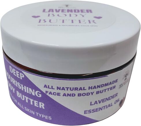Sixbright Whipped Body Butter Cream-Deep Nourishing, Vegan, Hydrating-For All Skin Types-Women Organic Ingredients-Zero Artificial Fragrance-For Stretch Marks Dry Skin (8oz., LAVENDER) in Saudi Arabia