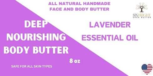 Sixbright Whipped Body Butter Cream-Deep Nourishing, Vegan, Hydrating-For All Skin Types-Women Organic Ingredients-Zero Artificial Fragrance-For Stretch Marks Dry Skin (8oz., LAVENDER) in Saudi Arabia