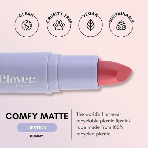 Clover Comfy Matte Lipstick | Non Drying Lipstick, Moisturizing And Lightweight, High Pigmented Lipstick | Cruelty-Free & Vegan Lip Makeup | Shade - Bunny in Saudi Arabia