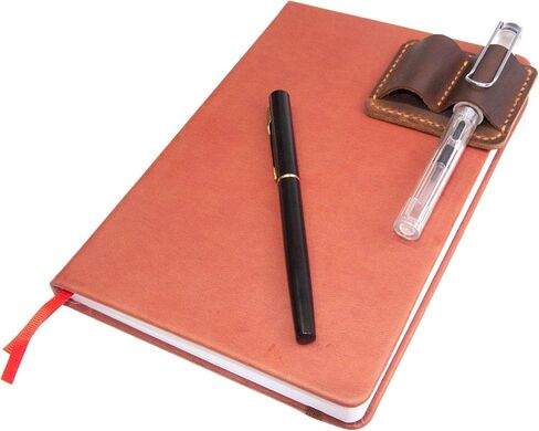 Handmade Leather Pen Holder Clip Notebook Pen Loop Stylish, Leather Pen Holderfor Books, notebook pen pencil holder clip and Practical Pen Organizer (Brown) in Saudi Arabia