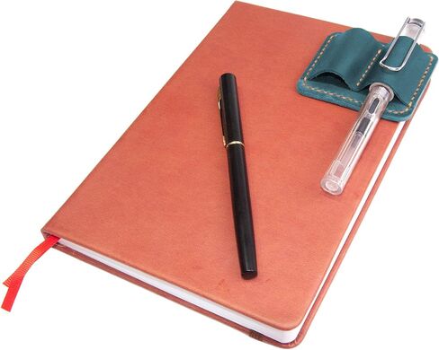 Handmade Leather Pen Holder Clip Notebook Pen Loop Stylish, Leather Pen Holderfor Books, notebook pen pencil holder clip and Practical Pen Organizer (Brown) in Kuwait