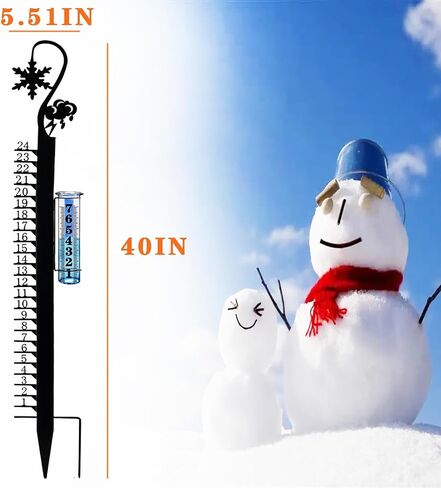 JMBay Snow Gauge Outdoor, 24 Inch Snowfall Measuring Gauge, Winter Snowflake Metal Ruler, Handmade Metal Snow Measuring Stick Snow Gauges for Yard, Christmas Rain Gauge Outdoor Decoration Gift in Saudi Arabia