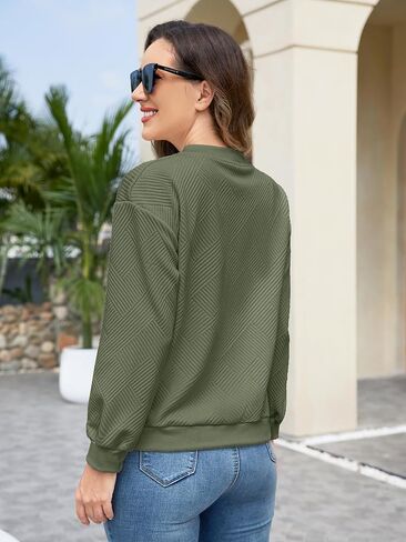 Womens Bomber Jacket Casual Coat Lightweight Zip Up Outerwear with Pockets in Saudi Arabia
