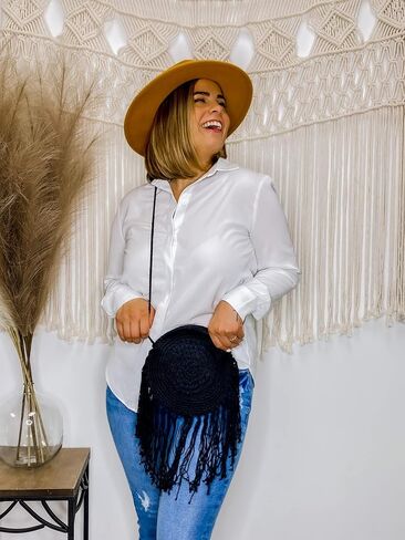 Crochet Purse Crossbody Fringe Bag Boho Bags Macramé Bag Fringe Purse (Dusty Pink) in Saudi Arabia