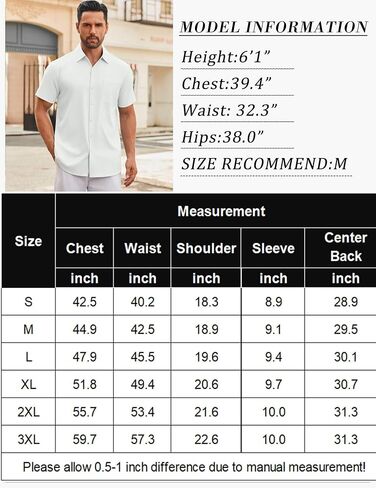 COOFANDY Mens Short Sleeve Button Down Shirts Casual Dress Shirt Untucked Shirts with Pocket in Saudi Arabia