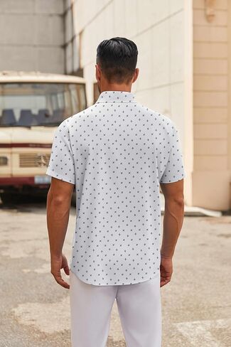 COOFANDY Mens Short Sleeve Button Down Shirts Casual Dress Shirt Untucked Shirts with Pocket in Saudi Arabia