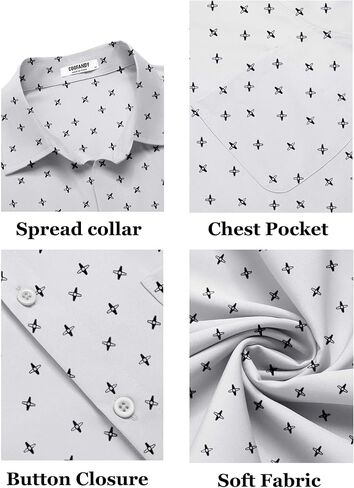COOFANDY Mens Short Sleeve Button Down Shirts Casual Dress Shirt Untucked Shirts with Pocket in Saudi Arabia