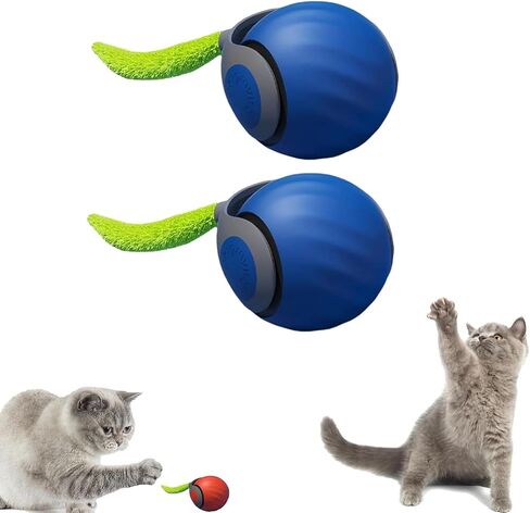 Power Ball 2.0 Cat Toy, Interactive Cat Smart Ball Toy 2.0, Automatic Power Rolling Ball, Automatic Moving Rolling Ball for Indoor Cats, Smart Pet Toy Ball with USB Charging (Pink & Blue) in Saudi Arabia