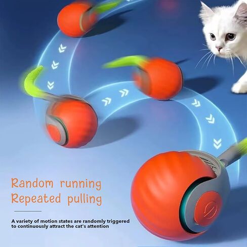 Power Ball 2.0 Cat Toy, Interactive Cat Smart Ball Toy 2.0, Automatic Power Rolling Ball, Automatic Moving Rolling Ball for Indoor Cats, Smart Pet Toy Ball with USB Charging (Pink & Blue) in Saudi Arabia