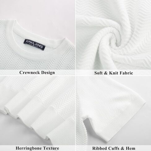PJ PAUL JONES Men's T-Shirts Crewneck Short Sleeve Tee Textured Knit Pullover Tops in Saudi Arabia