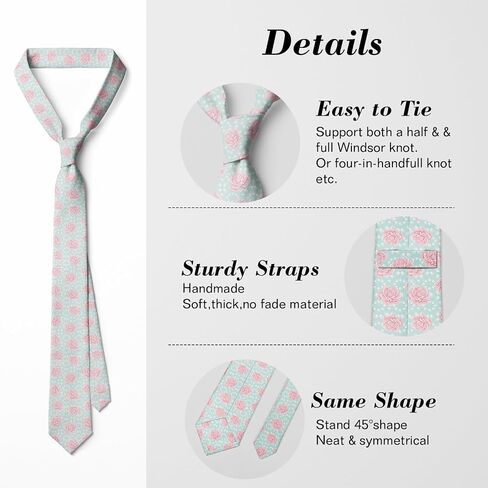 Floral Ties for Men, Mens Ties Flower Men'S Neckties 3.15" 8cm for Business Wedding Party in Saudi Arabia