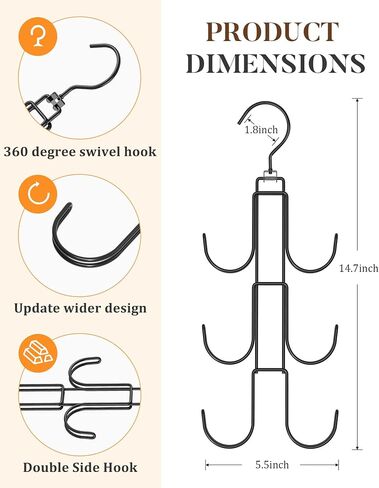 Purses Hanger Organizer for Closet, Myfolrena Metal Purse Holder for Closet Space Saving Bag Storage Hook for Hanging Handbags, Belts,Scarves,Tote,Hats,Clothes,Bags,Ties (Silver) in Saudi Arabia