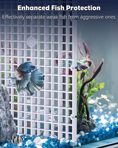 Pawfly 8 Pack Aquarium Fish Tank Divider, Plastic Aquarium Grid Divider, Egg Crate Divider Tray Grid Fish Tank Bottom Isolation Separator for Aquarium Fish and Plants, Black in Saudi Arabia