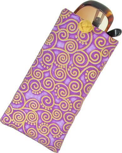 Handmade Soft Eyeglass Case (Sunglasses Pouch), Poly Dupioni Silk & Raw Thai Silk Fabric (Purple - Cotton) in Saudi Arabia