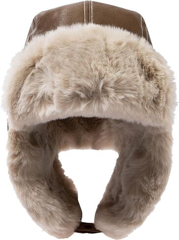 CLAPE Trapper Hat Windproof Warm Faux Fur Russian Winter Hats for Men Women, Outdoor Hunting Ski Hat with Adjustable Strap in Kuwait