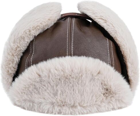 CLAPE Trapper Hat Windproof Warm Faux Fur Russian Winter Hats for Men Women, Outdoor Hunting Ski Hat with Adjustable Strap in Kuwait