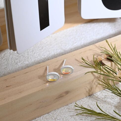 Tiny Silver Moonstone Stud Earrings Sterling Silver Post Earrings Beautiful Oval Gemstone Earrings Birthstone Earrings for Women Trendy Moonstone Jewelry for Gift in Saudi Arabia