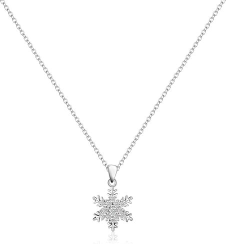 قلادة فضية صغيرة على شكل ندفة الثلج تشيكوسلوفاكيا على شكل ندفة الثلج قلادة عيد الميلاد للنساء العصرية in Kuwait