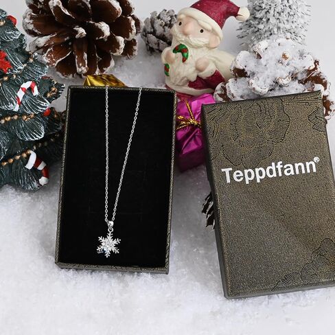 قلادة فضية صغيرة على شكل ندفة الثلج تشيكوسلوفاكيا على شكل ندفة الثلج قلادة عيد الميلاد للنساء العصرية in Kuwait