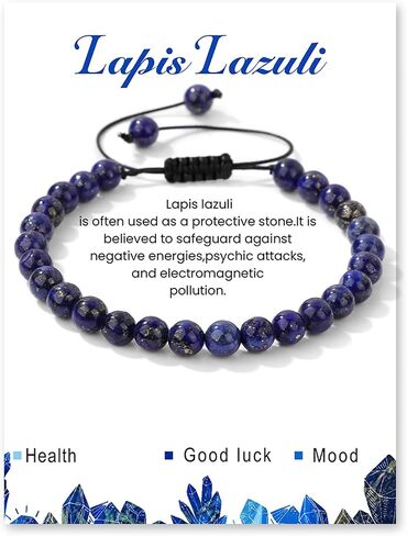 Lapis Lazuli Bracelets for Women 6mm Adjustable Lapis Lazuli Crystal Bracelet Blue Beaded Bracelet Healing Bracelets Blue Crystal Bracelet Natural Stone Bracelets Lapis Lazuli Jewelry for Women in Kuwait