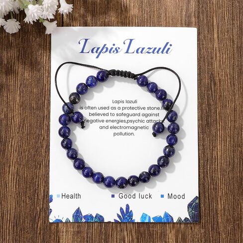 Lapis Lazuli Bracelets for Women 6mm Adjustable Lapis Lazuli Crystal Bracelet Blue Beaded Bracelet Healing Bracelets Blue Crystal Bracelet Natural Stone Bracelets Lapis Lazuli Jewelry for Women in Kuwait