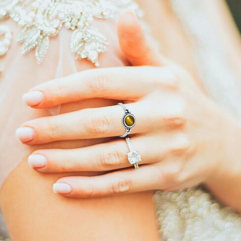 6mm Mini Natural Blue Lapis Lazuli Quartz Stone Ring,Retro Antique Vintage S925 Sterling Silver Tiny Cute Dainty Small Round Real Gemstone Crystal Thin Ring Jewelry for Women (A10_Lapis Lazuli, 7) in Saudi Arabia