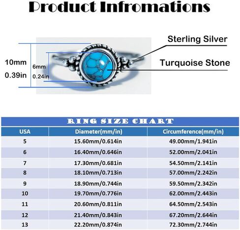 خاتم حجر كوارتز عين النمر الأصفر الطبيعي الصغير 6 مم، خاتم عتيق عتيق S925 من الفضة الاسترليني صغير لطيف وأنيق صغير مستدير من الأحجار الكريمة الحقيقية والكريستال خاتم رقيق للنساء (A12_Tiger-Eye Quartz، 7) in Kuwait
