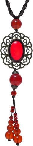 Women's Jewelry Western Boho Handmade Long Hippie Zircon Necklace with Bead Tassel in Saudi Arabia