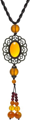 Women's Jewelry Western Boho Handmade Long Hippie Zircon Necklace with Bead Tassel in Saudi Arabia