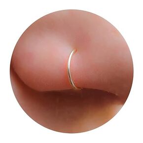 14K Gold Filled Plain Nose Ring - Tiny 24 Gauge Nose Hoop - Quality Nose Piercing - Handmade Gold Filled Nose Ring- Simple Comfortable & Elegant Design - Comes In A Beautiful Gift Package