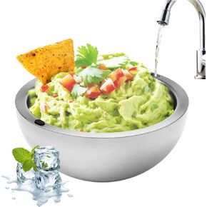 35oz Hot & Cold Temperature Controlled Dip Chiller Bowl, Perfect for Entertaining, Insulated Food Grade Dip Dish Keeps Food Hot or Cold without Condensation, 1 Pack