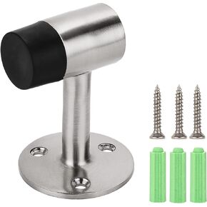 Kokone Doorstops Modern Brushed Finish Door Stop with Sound Dampening Rubber Bumper Stainless Steel Wall Mount Door Holder with Hardware Screws for Home,Fire,Commercial Doors