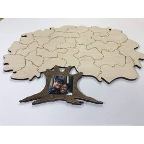 25pc DIY Blank Wooden Tree Puzzle Guest Book Alternative | Add Your Own Personalization in Saudi Arabia