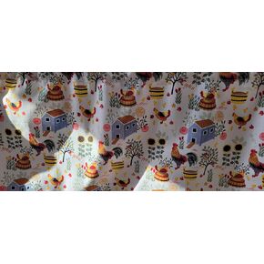 Chicken and Coops Kitchen Valance, Country Style kitchen Curtain, Farmhouse Valance Curtains (41-42 Inches Wide x 15 Inches Long)