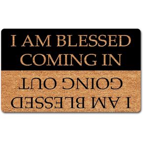 Funny Welcome Rugs Novelty Gift Mats I Am Blessed Coming and Going Out Doormat Funny Welcome Mats Home Decor Rugs Monogram Novelty Gift Doormat for The Front Door18(W) x 30"(L)