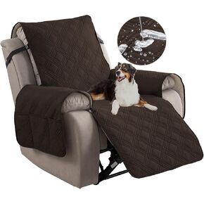 Easehomey 100% Waterproof Recliner Chair Covers, Non Slip Dog Chair Cover Furniture Protector Washable Chair Cover with Pocket,Elastic Straps for Kids,Pets,Dogs(Chocolate,23")